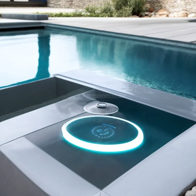 KI-gesteuertes Poolgerät mit angebrachten Sensoren